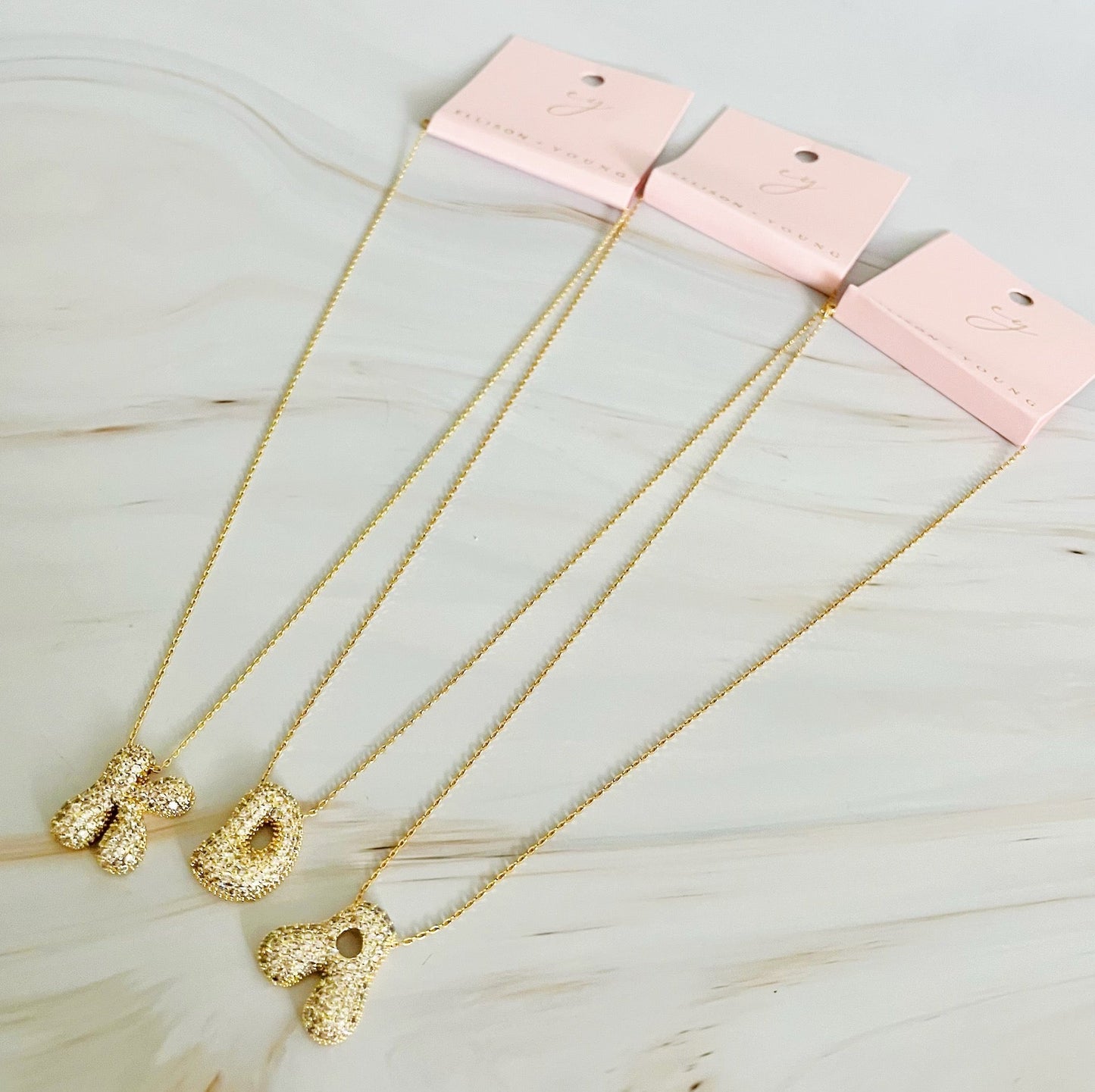 Crystal Bubble Initial Necklace by Ellisonyoung.com