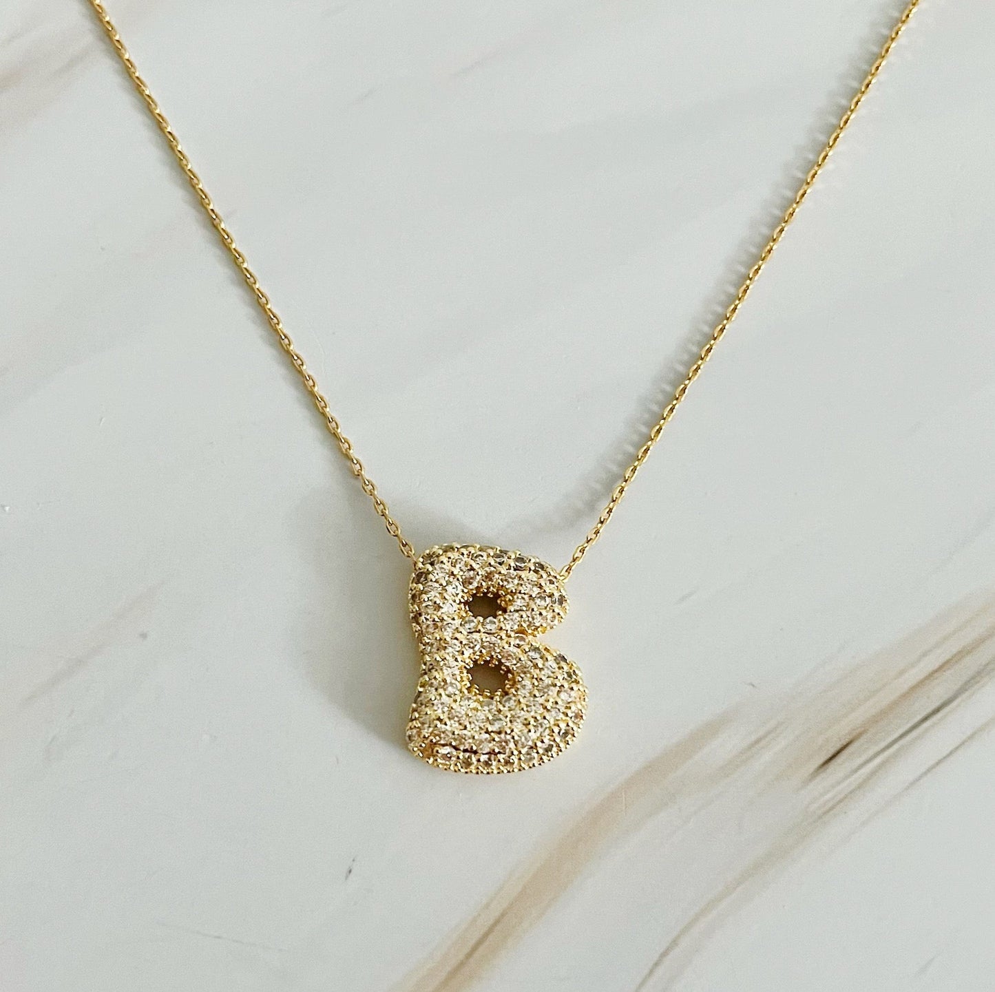 Crystal Bubble Initial Necklace by Ellisonyoung.com