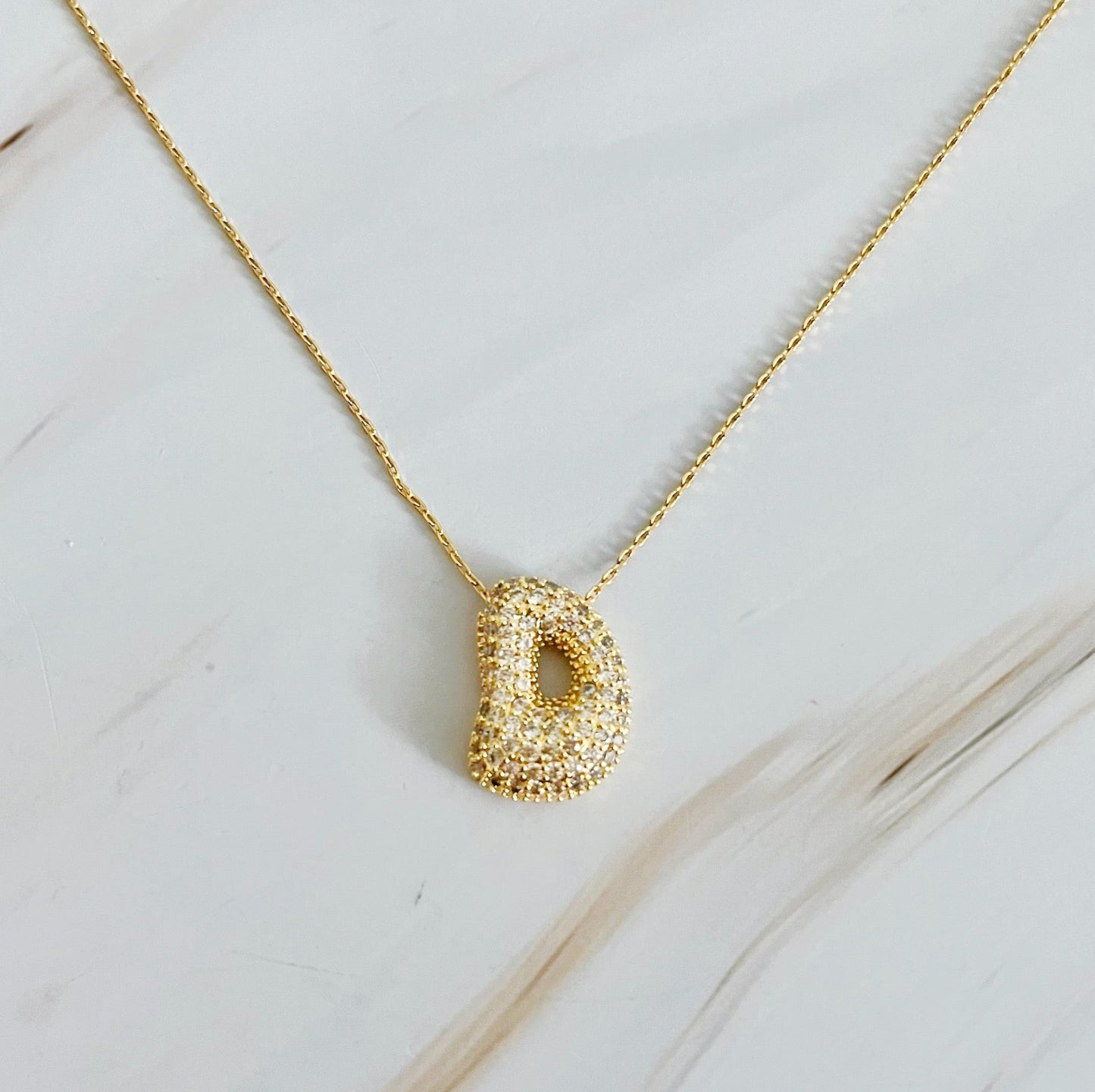 Crystal Bubble Initial Necklace by Ellisonyoung.com