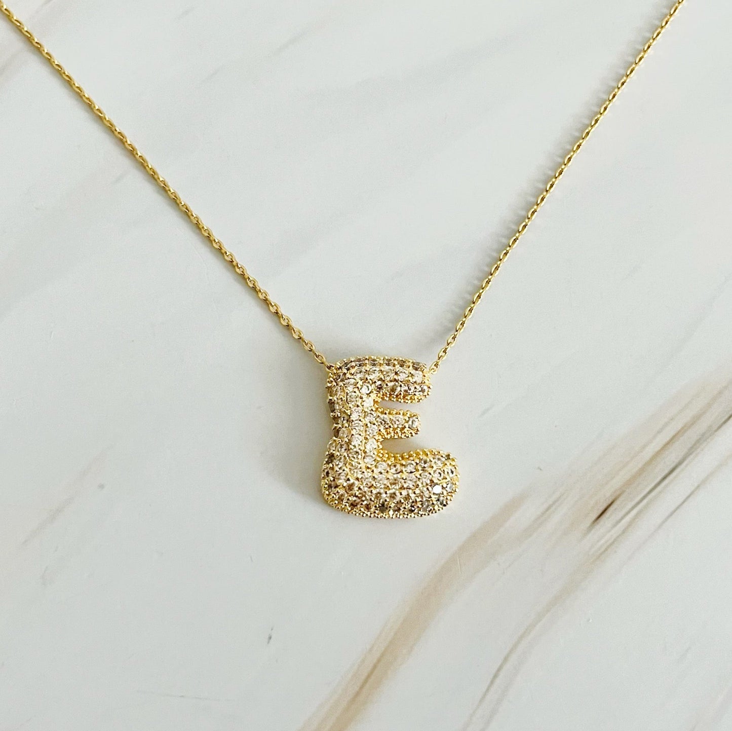 Crystal Bubble Initial Necklace by Ellisonyoung.com