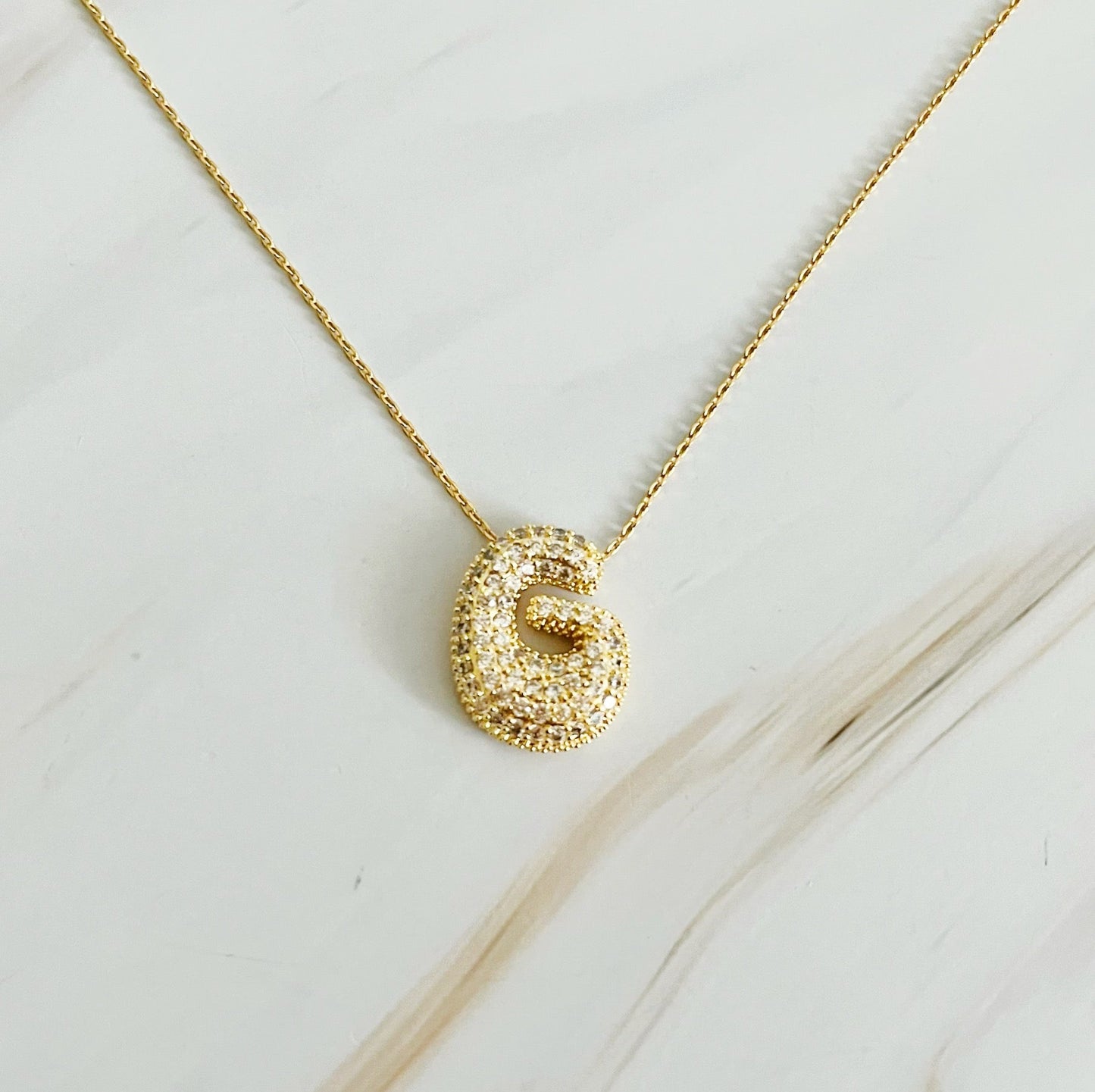 Crystal Bubble Initial Necklace by Ellisonyoung.com