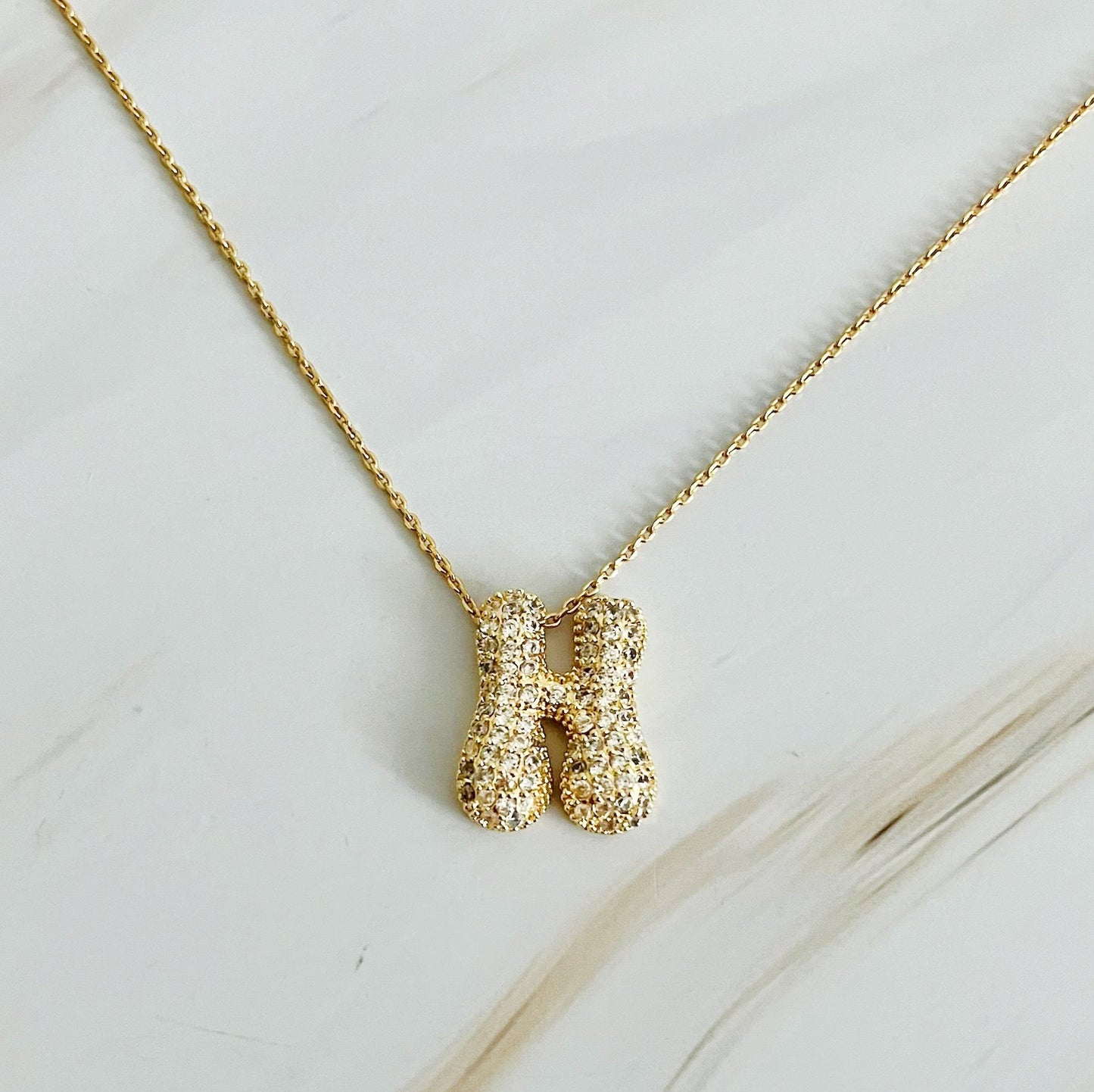 Crystal Bubble Initial Necklace by Ellisonyoung.com