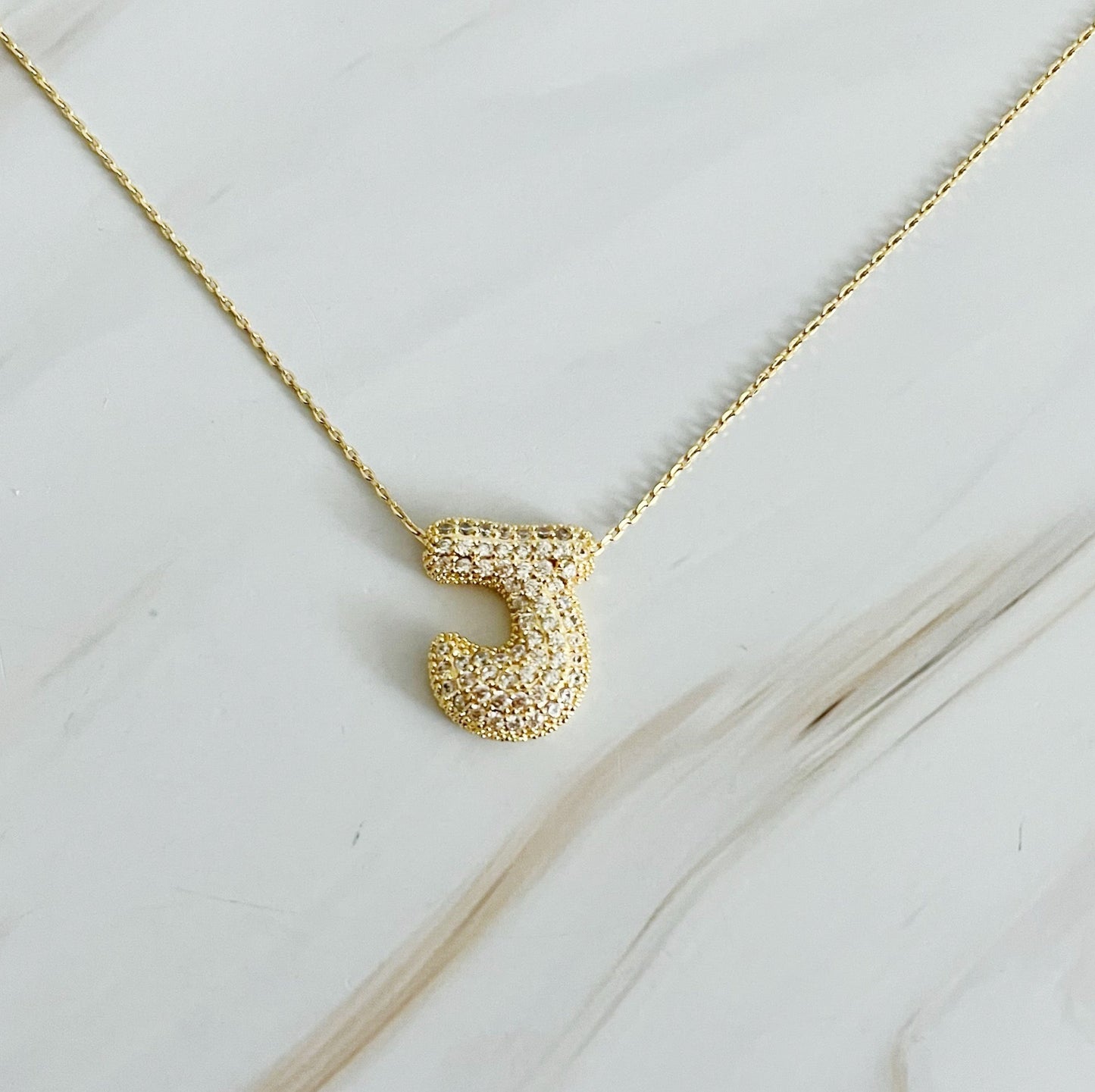 Crystal Bubble Initial Necklace by Ellisonyoung.com