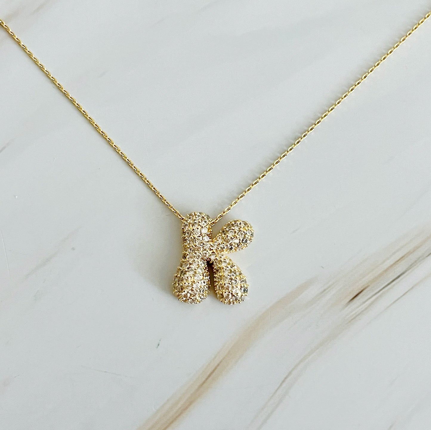 Crystal Bubble Initial Necklace by Ellisonyoung.com