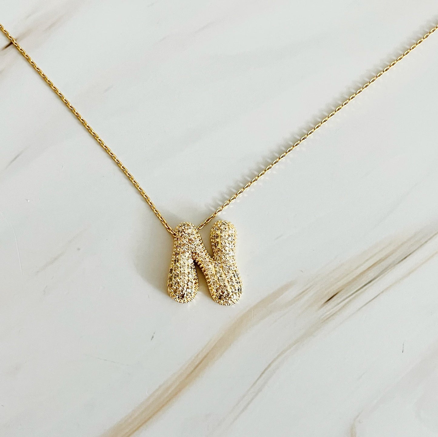 Crystal Bubble Initial Necklace by Ellisonyoung.com