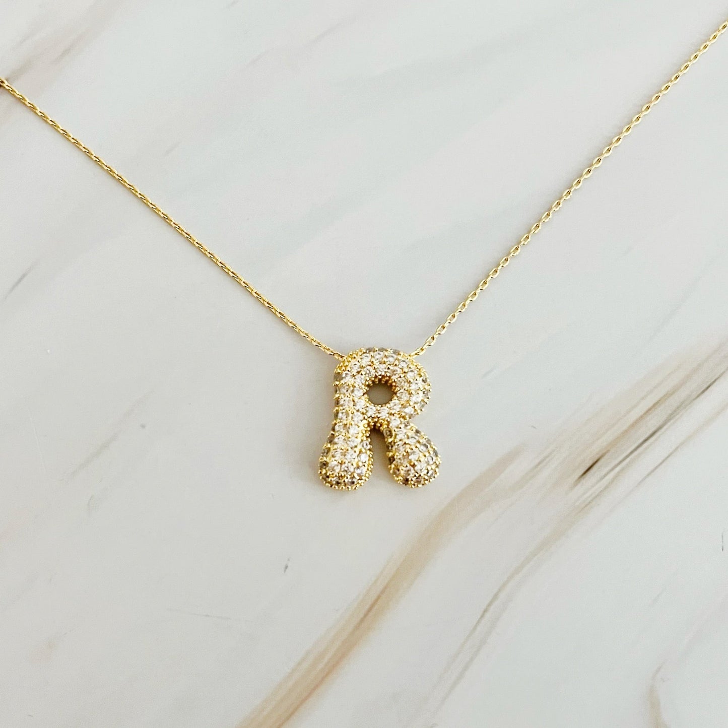 Crystal Bubble Initial Necklace by Ellisonyoung.com
