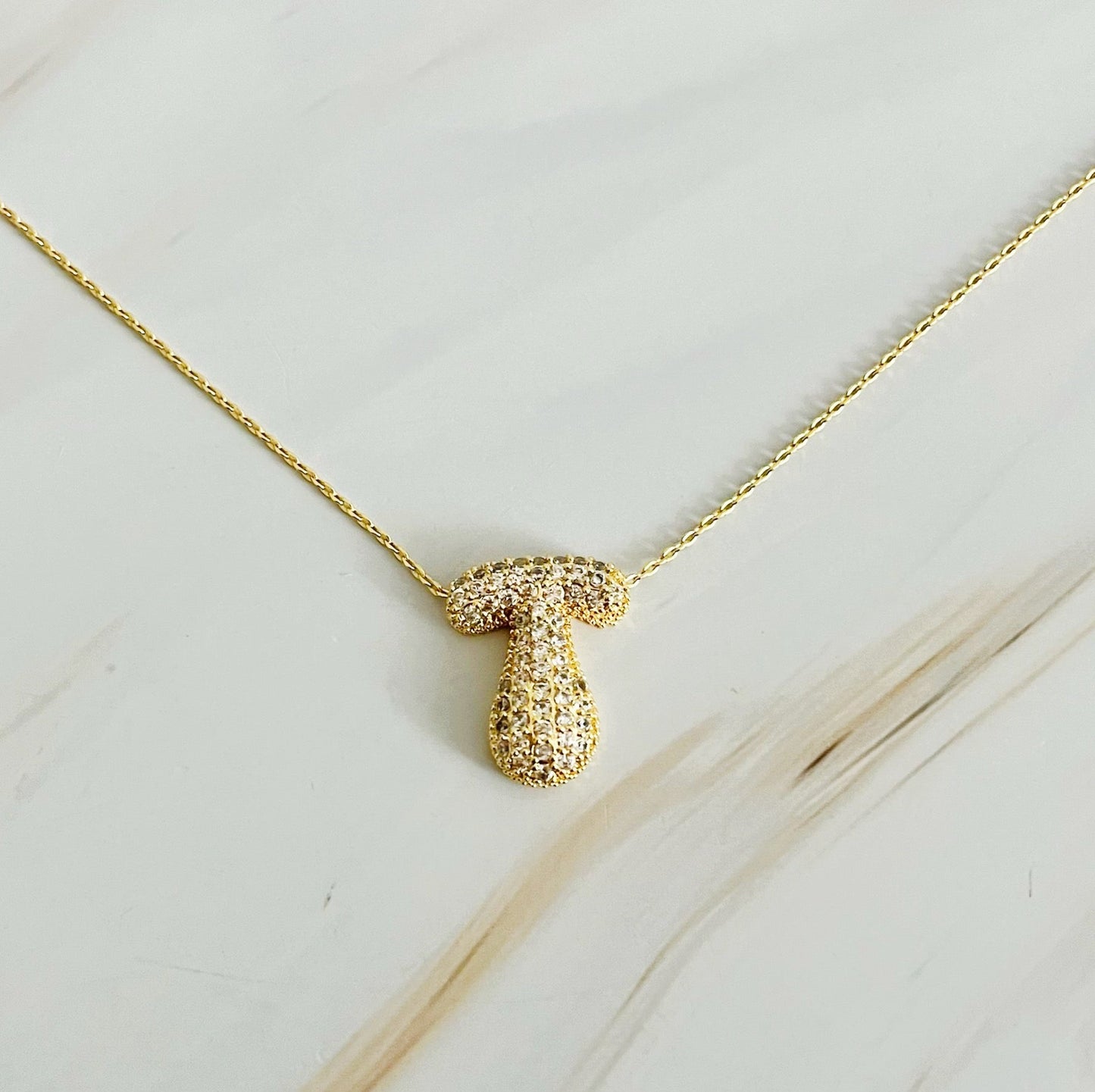 Crystal Bubble Initial Necklace by Ellisonyoung.com