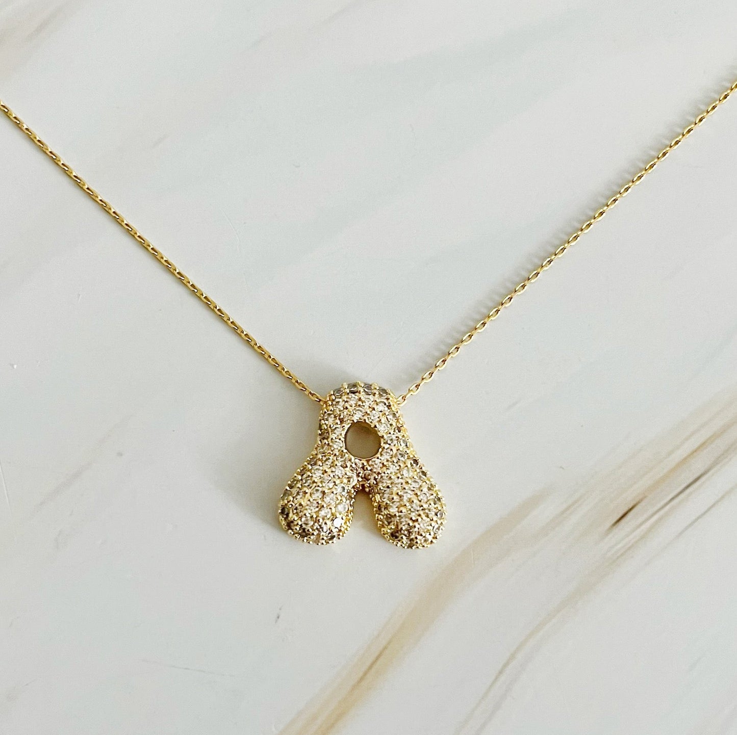 Crystal Bubble Initial Necklace by Ellisonyoung.com
