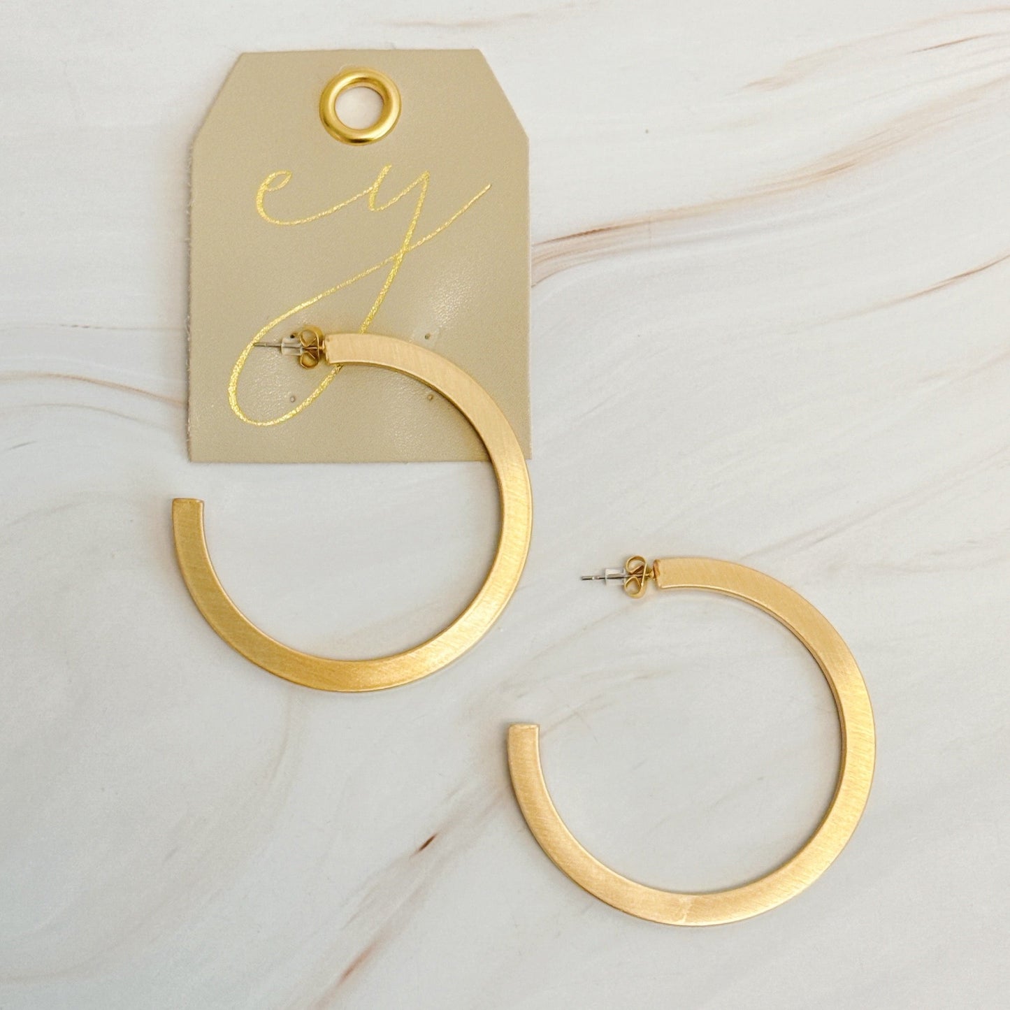 Overall Luxe Round Hoop Earrings by Ellisonyoung.com