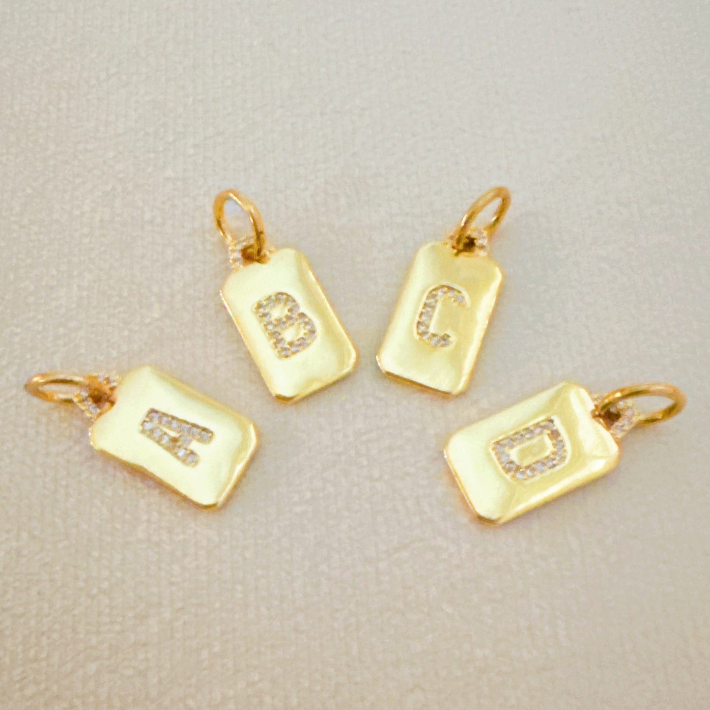 Initial Edge Square Seamless Clip Charm by Ellisonyoung.com