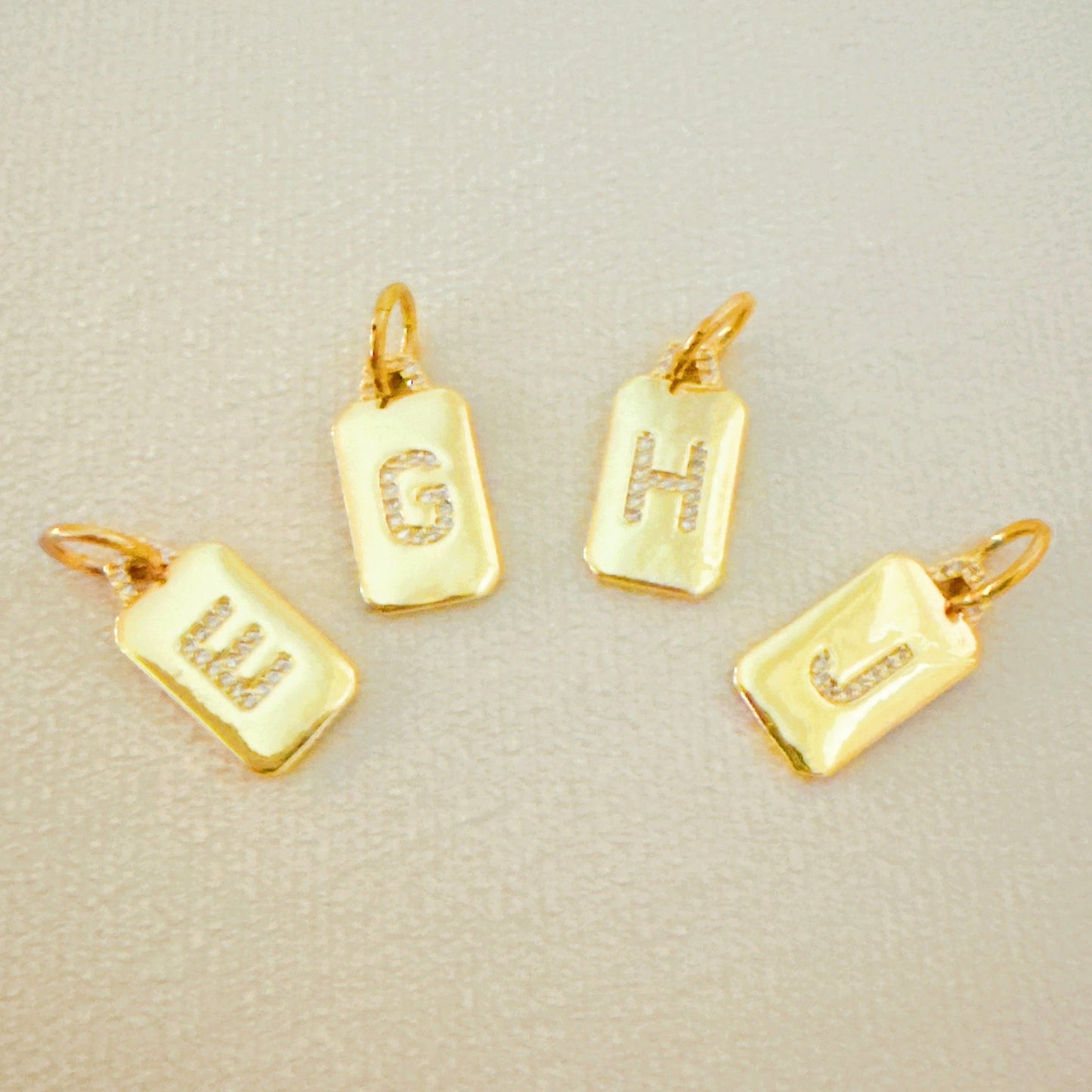 Initial Edge Square Seamless Clip Charm by Ellisonyoung.com
