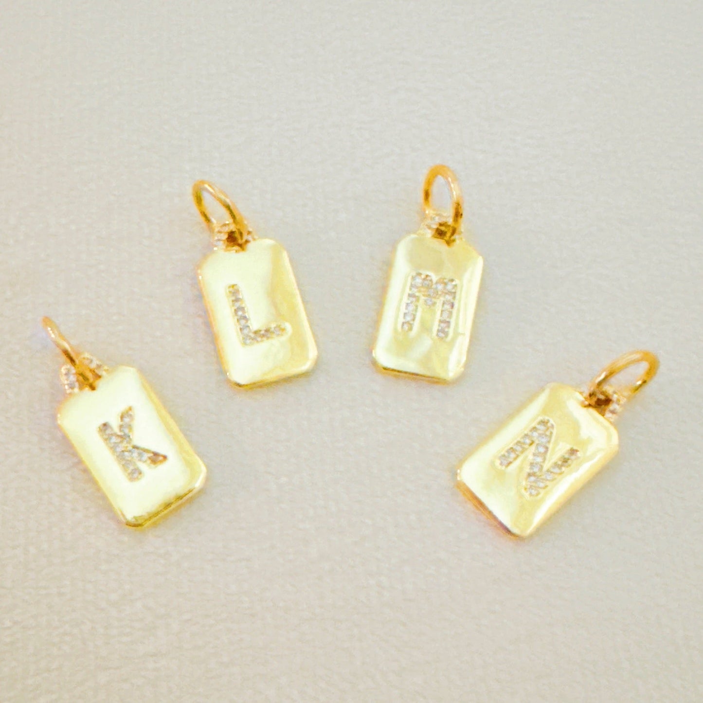 Initial Edge Square Seamless Clip Charm by Ellisonyoung.com