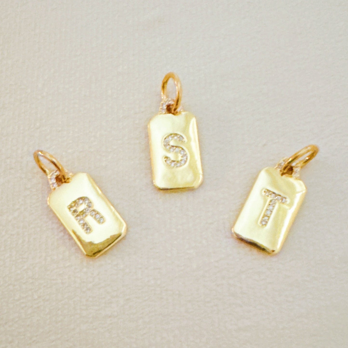 Initial Edge Square Seamless Clip Charm by Ellisonyoung.com