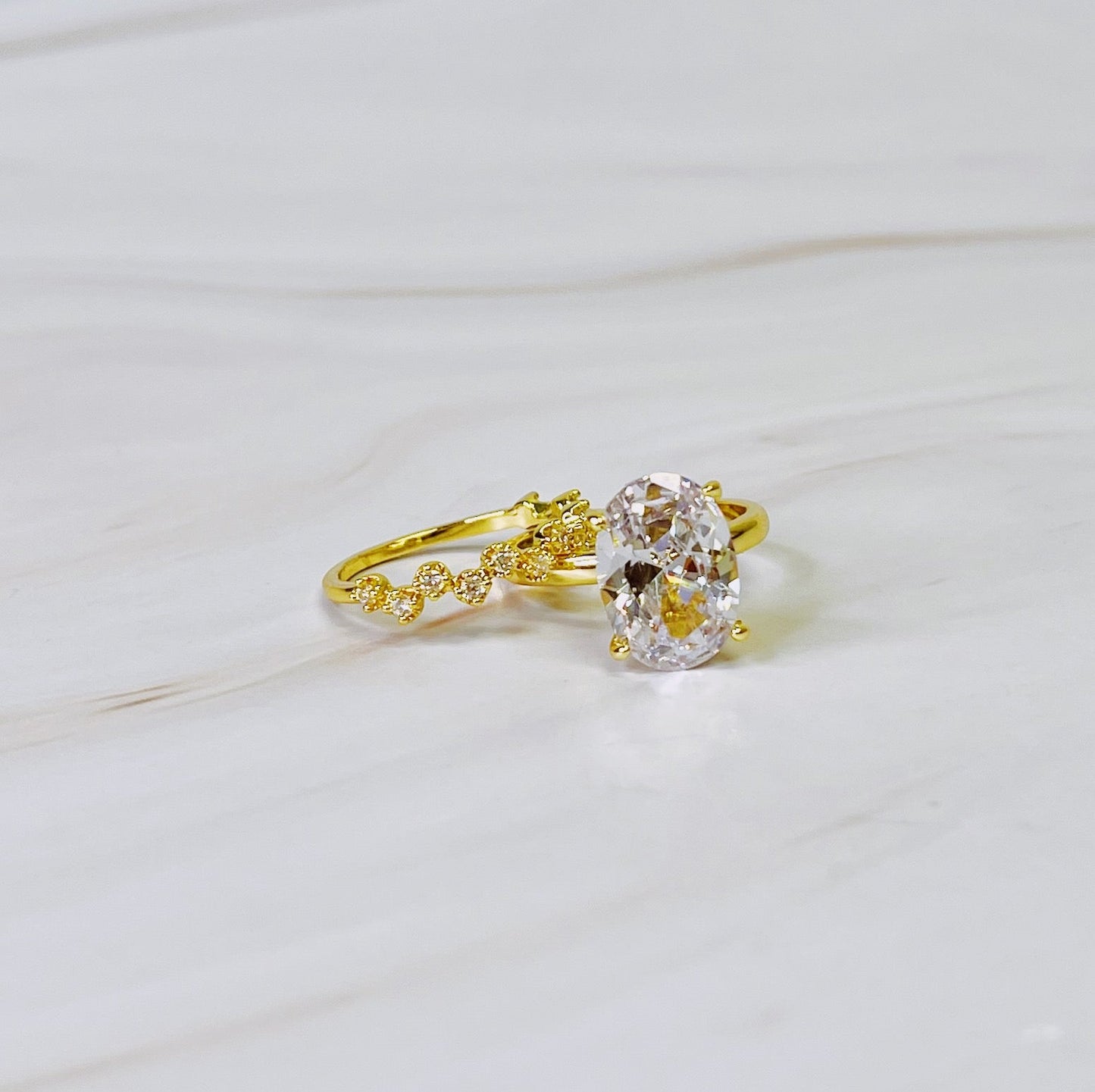 Lovely Oval Cut Solitaire Ring Set Of 2 by Ellisonyoung.com