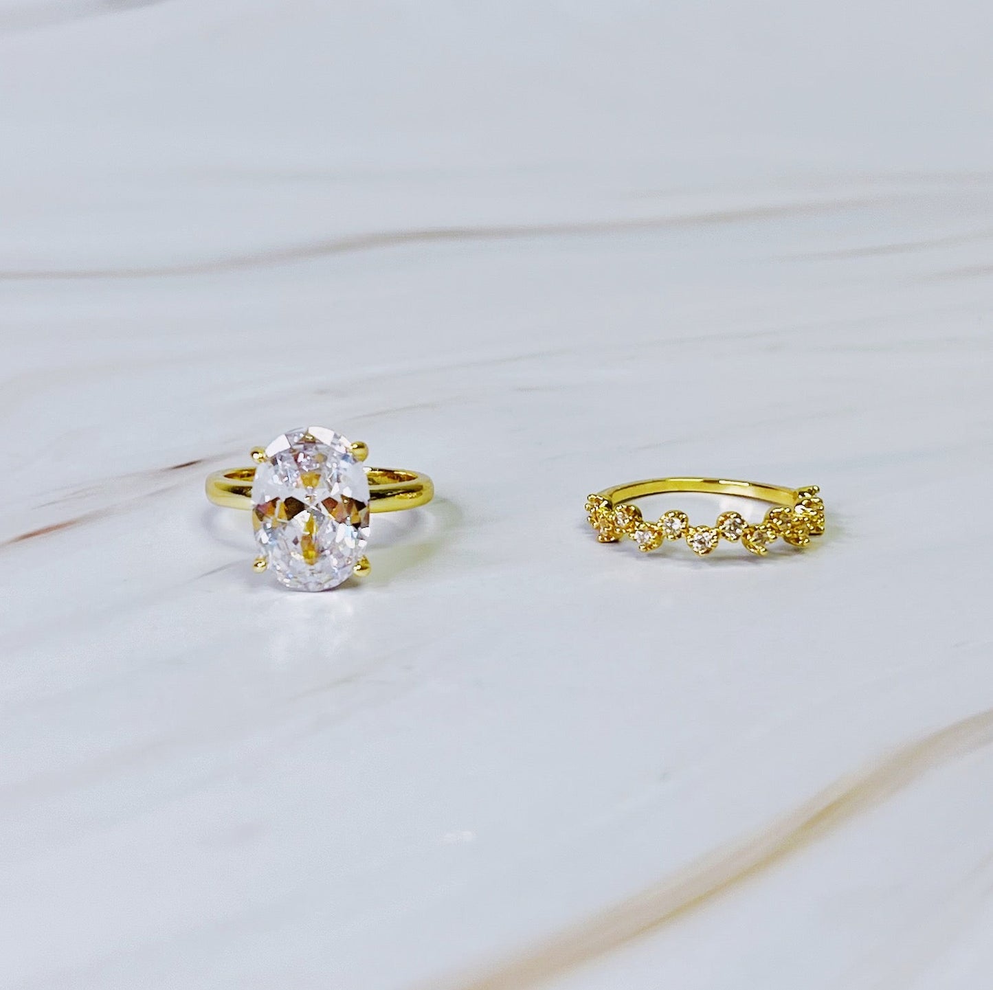 Lovely Oval Cut Solitaire Ring Set Of 2 by Ellisonyoung.com