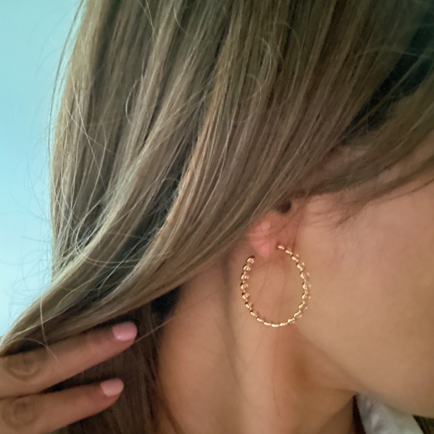 Floating Bezel Crystal Hoop Earrings by Ellisonyoung.com
