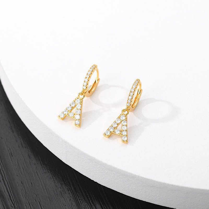 Crystal Initial Drop Earrings by Ellisonyoung.com