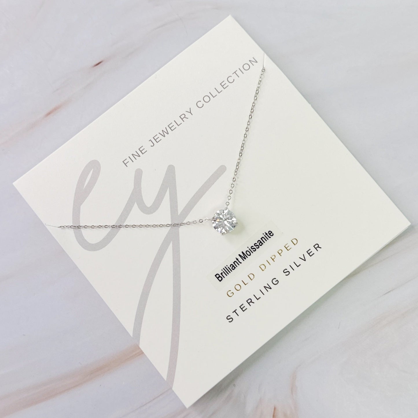 Brilliant Sparkle Moissanite Floating Necklace by Ellisonyoung.com