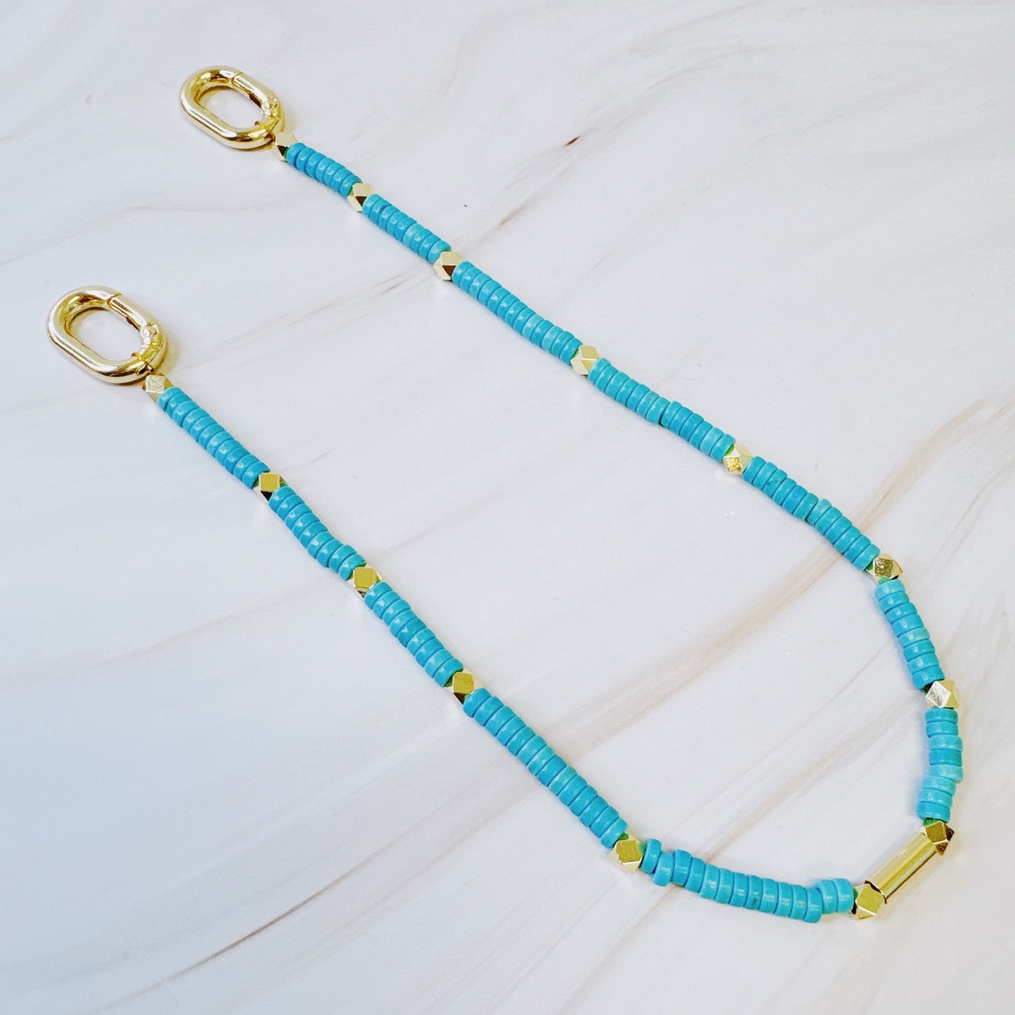 Turquoise Golden Edge Bag Charm by Ellisonyoung.com