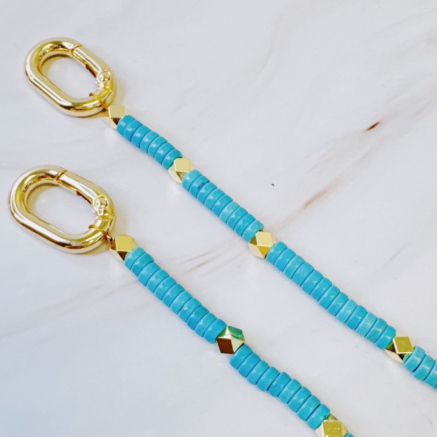 Turquoise Golden Edge Bag Charm by Ellisonyoung.com