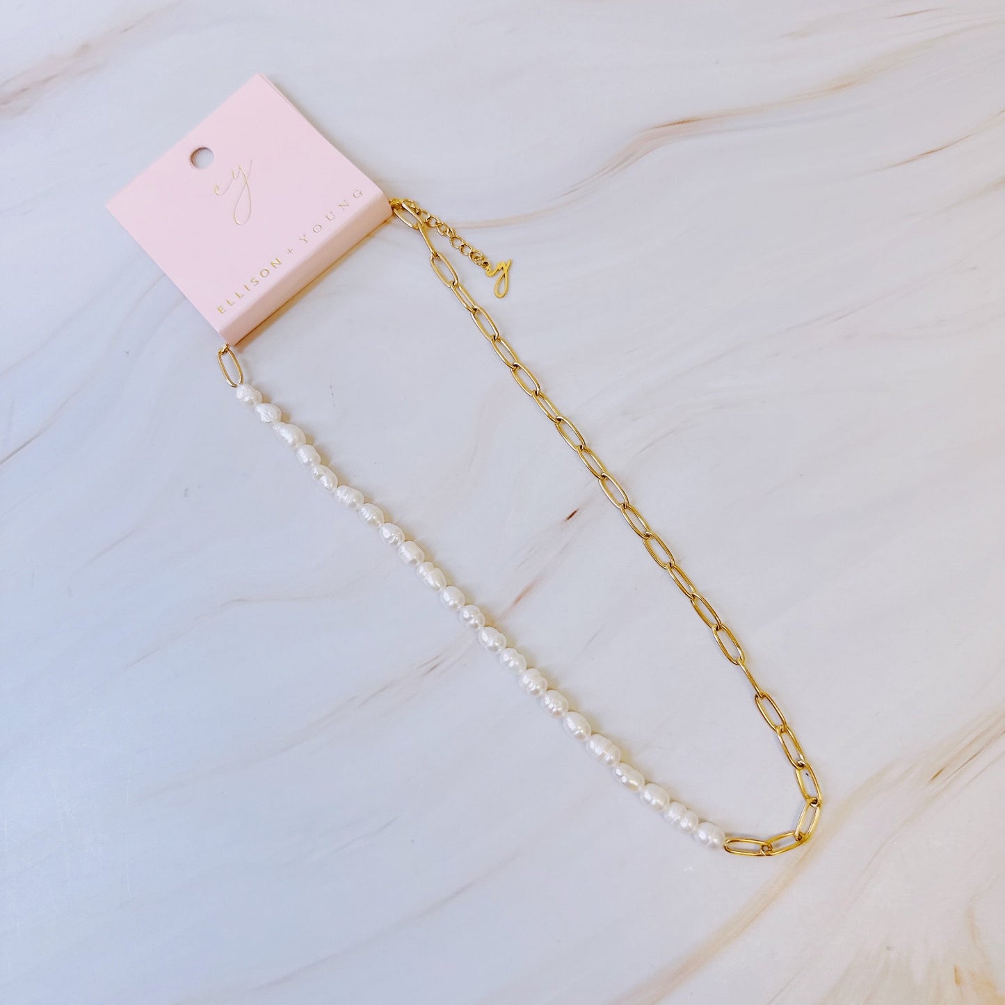 Freshwater Pearls And Chain Necklace by Ellisonyoung.com