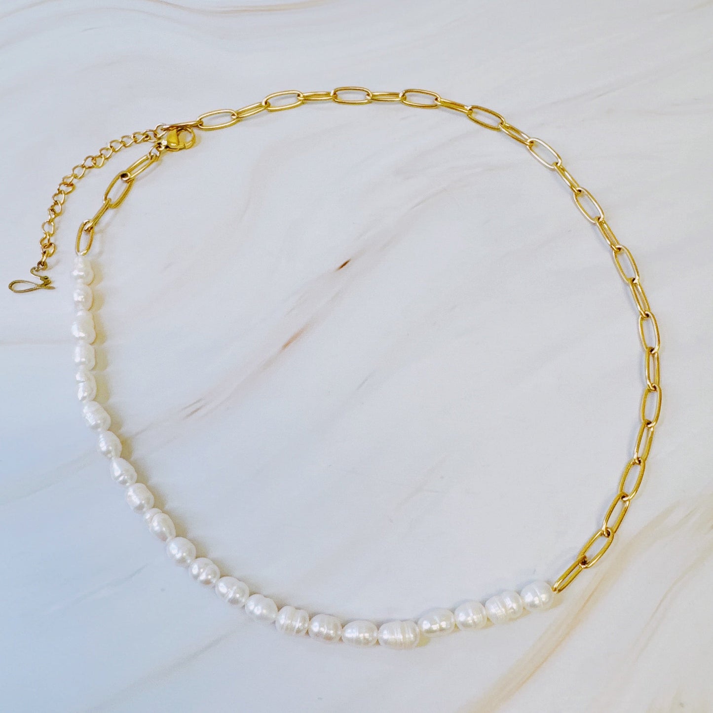 Freshwater Pearls And Chain Necklace by Ellisonyoung.com