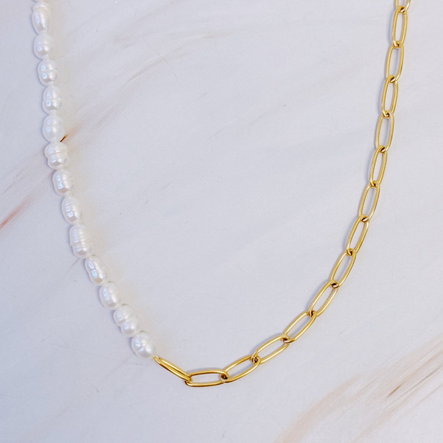 Freshwater Pearls And Chain Necklace by Ellisonyoung.com