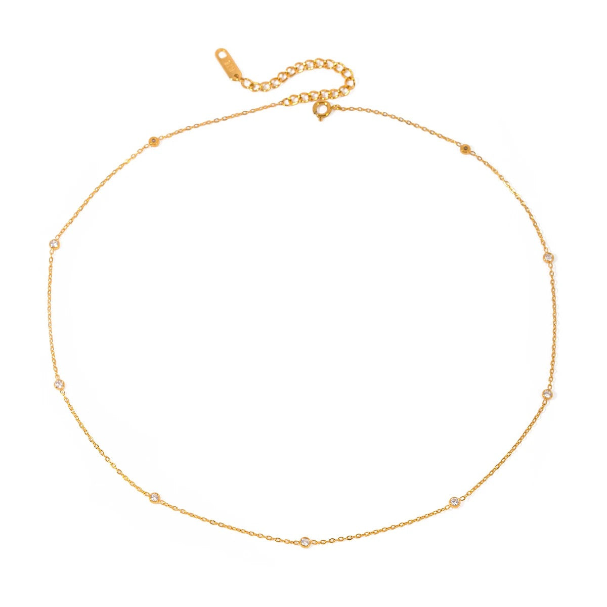 Dainty Bezeled Sparkle Necklace by Ellisonyoung.com