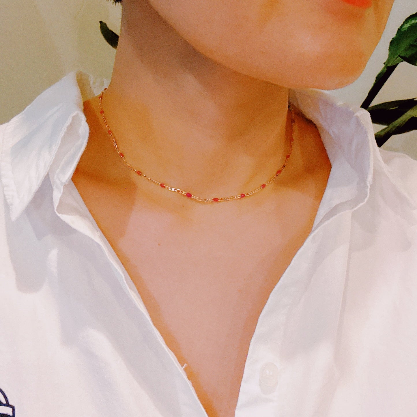 Color Pop Enamel Chain Necklace by Ellisonyoung.com
