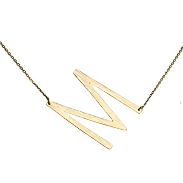 Gold initial necklace for women, Letter M necklace, initial pendant, personalized necklaces from Online Jewelry Boutique Ellison + Young
