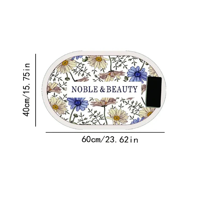 Decorative Non-Slip Floral Bath Mat for Home 15.75"x23.62"