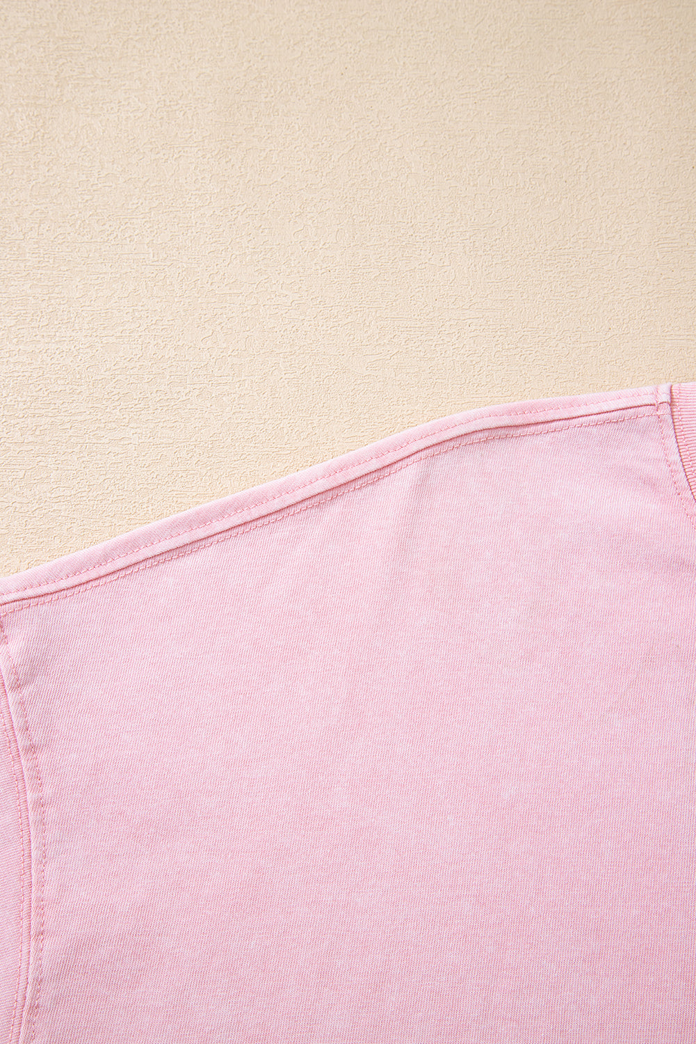 Light Pink Acid Wash Star Patched Rolled Trim Pants Set