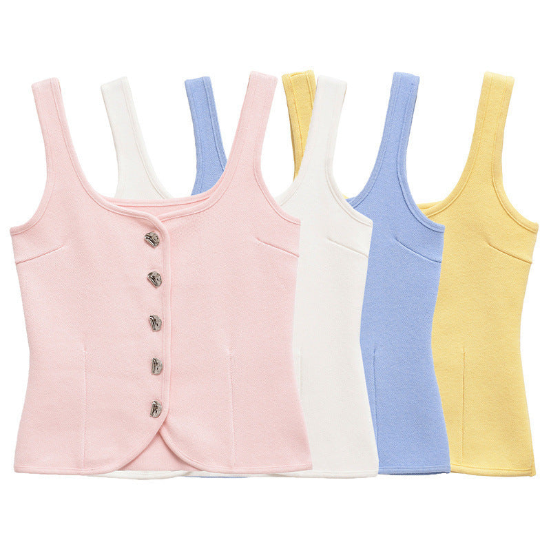 Women's Corset Round Neck Shoulder Strap Top