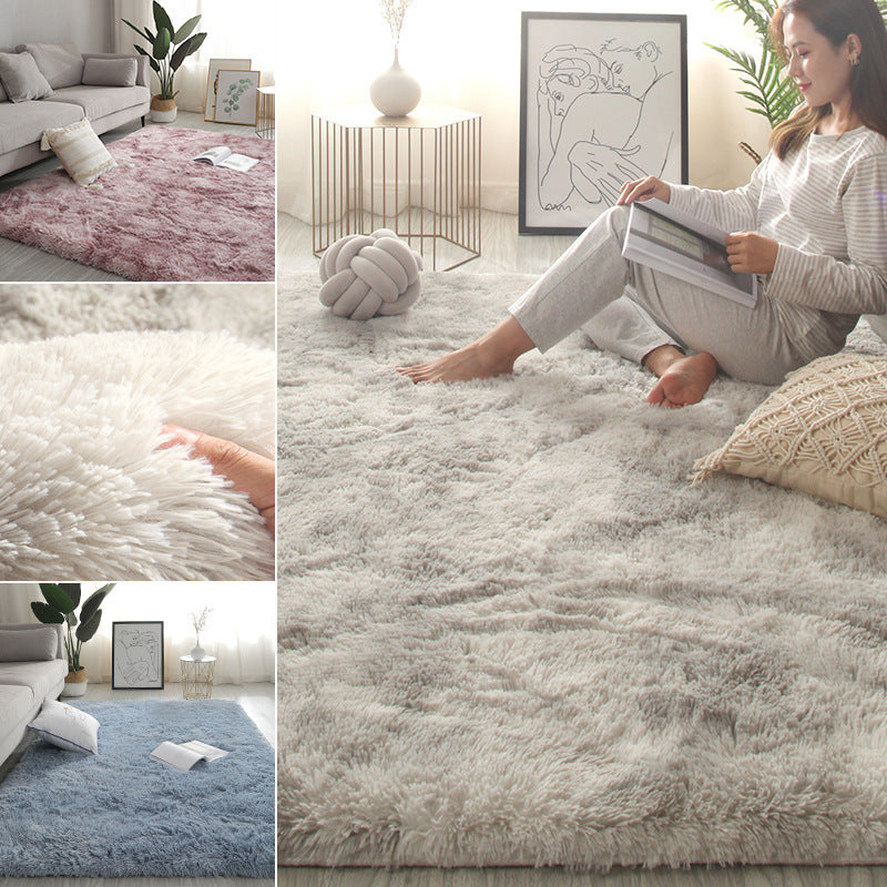 Plush Floor Mats Under The Bed In The Room Coffee Table