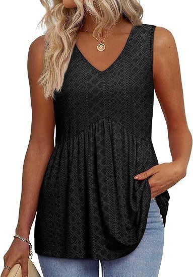 Women's Elegant Sleeveless V-neck Elegant Ruffle Top