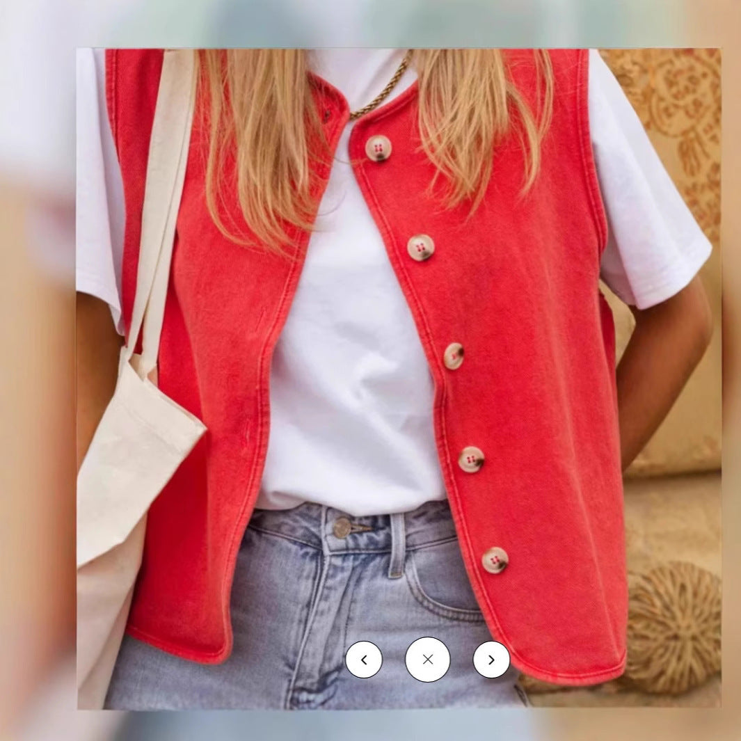 American Color Loose Fashion Ladies' Vest