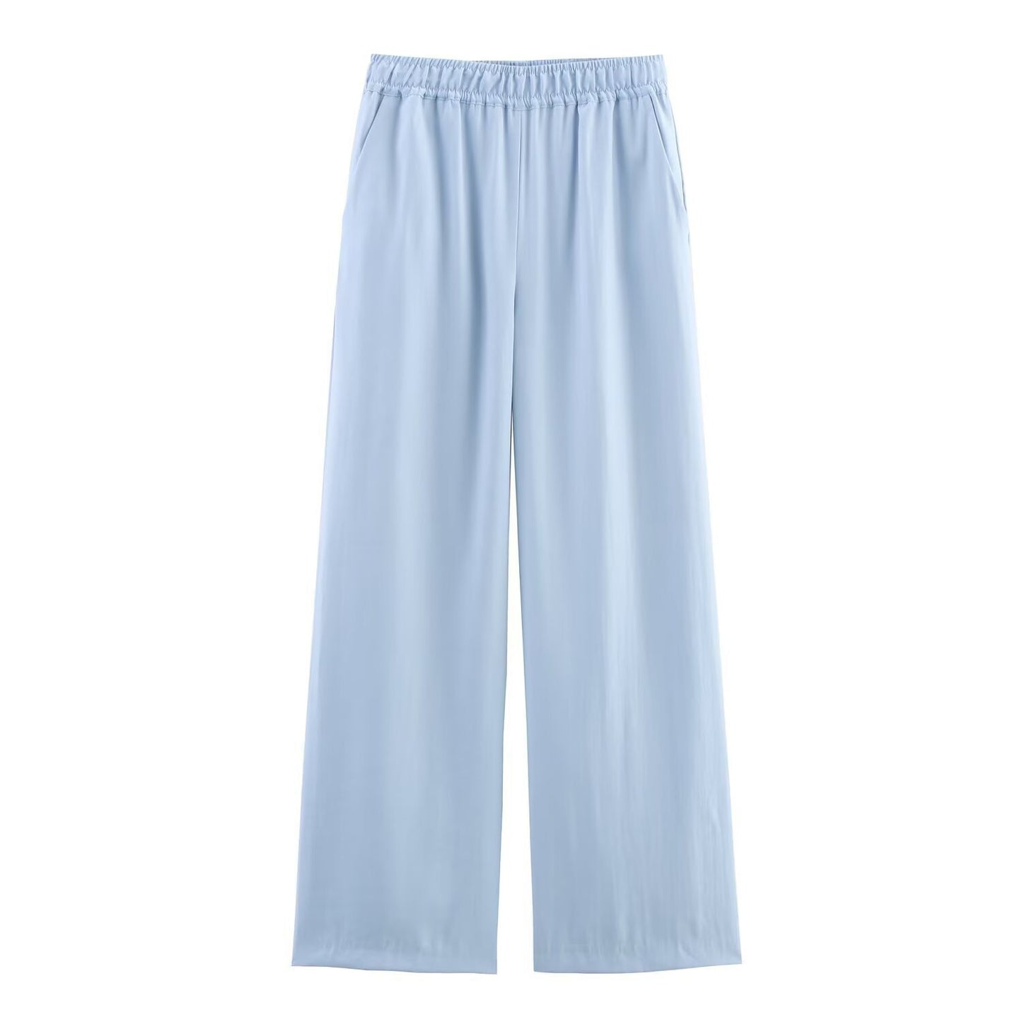 Elastic Waist Comfortable Wide Leg Casual Trousers
