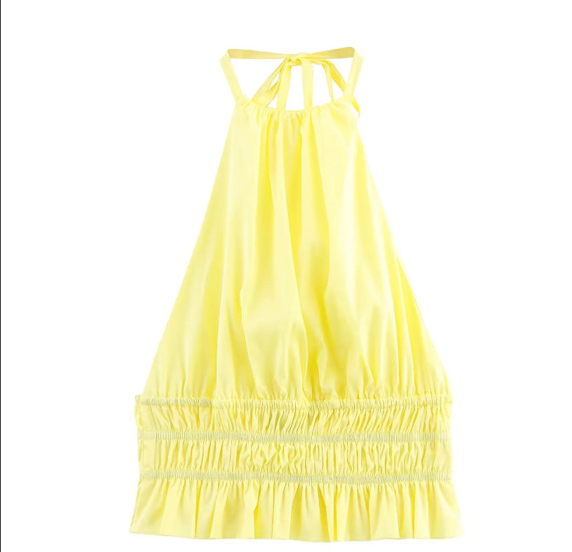 Women's Fashion Hanging Collar Backless Strap Short Top