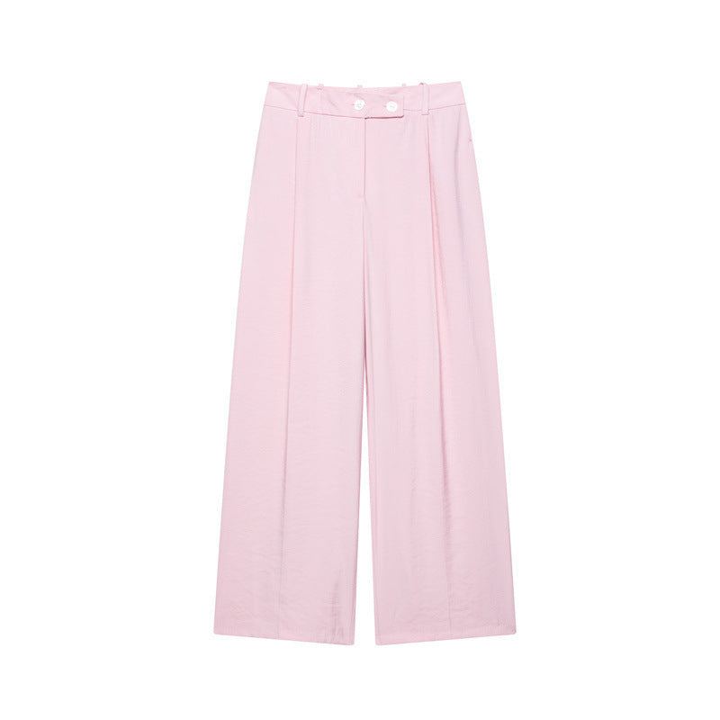 Women's Double Breasted Hanging Collar Vest Wide Back Pants