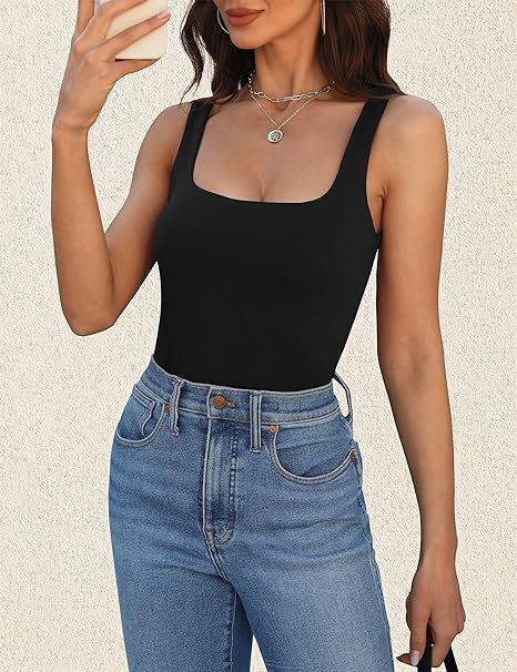 Summer Fashion Sleeveless Vest Square Collar Vest For Women