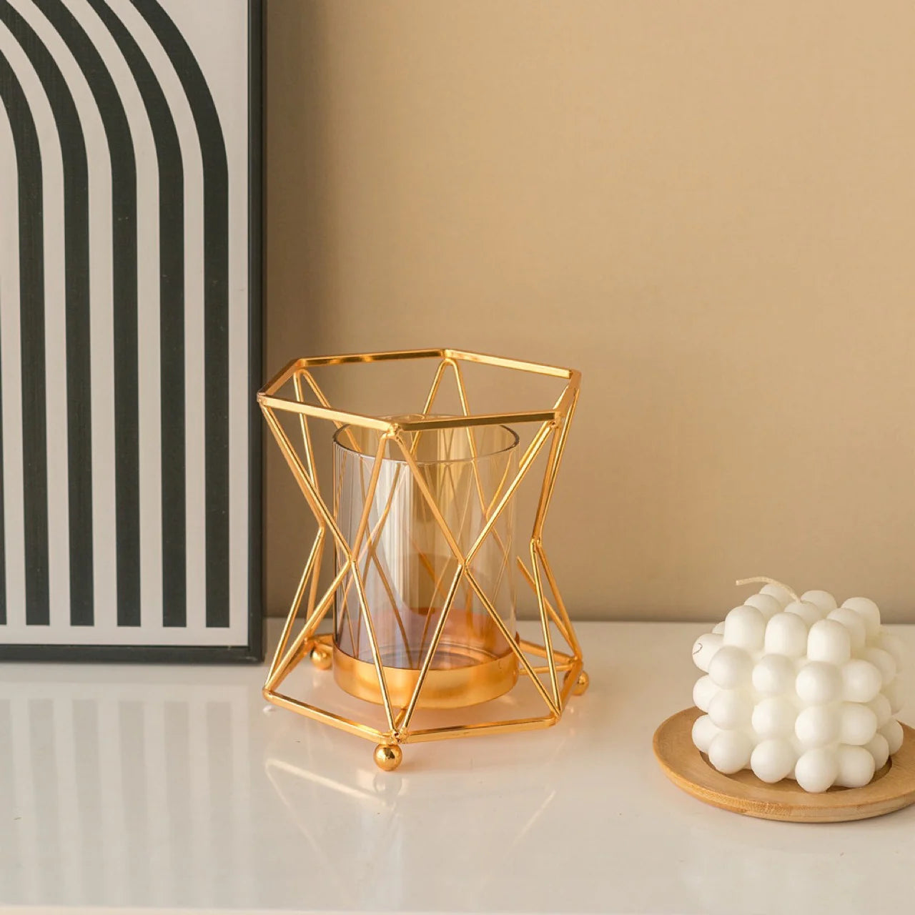 Luxury Floral Arrangement Glass Vase Decor