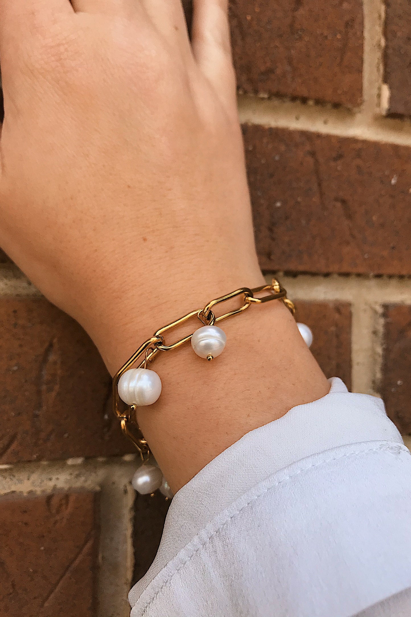 Freshwater Pearl Chain Bracelet by Ellisonyoung.com
