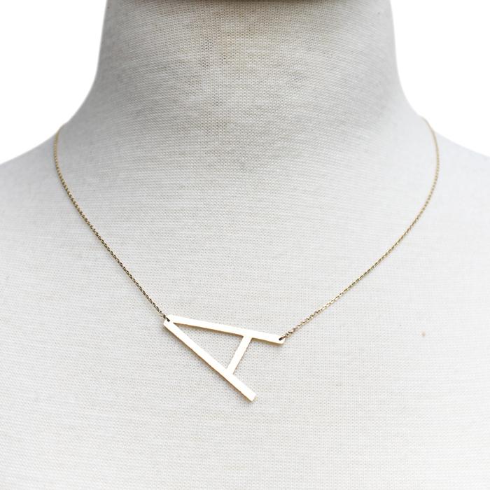 Gold initial necklace for women, Letter A necklace, initial pendant, personalized necklaces from Online Jewelry Boutique Ellison + Young