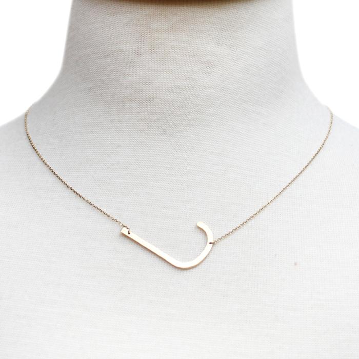 Gold initial necklace for women, Letter J necklace, initial pendant, personalized necklaces from Online Jewelry Boutique Ellison + Young