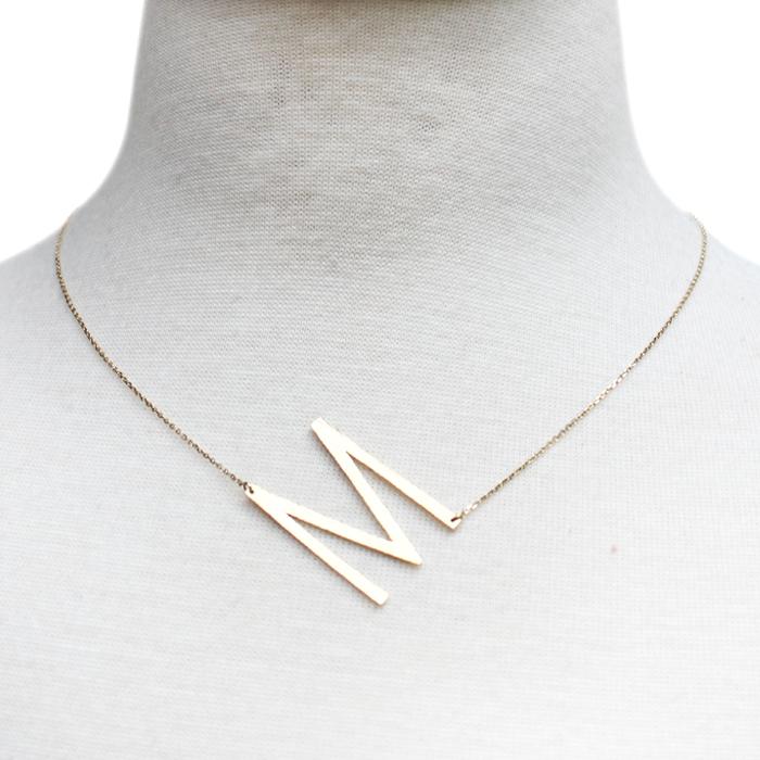 Gold initial necklace for women, Letter M necklace, initial pendant, personalized necklaces from Online Jewelry Boutique Ellison + Young