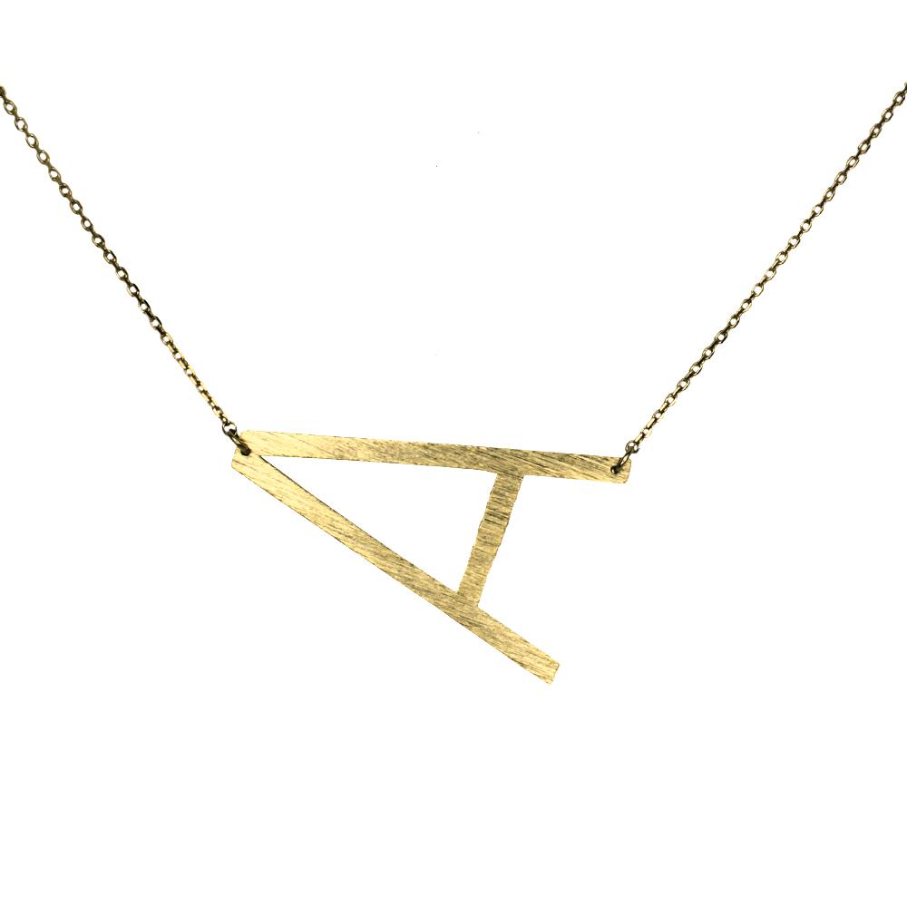 Gold initial necklace for women, Letter A necklace, initial pendant, personalized necklaces from Online Jewelry Boutique Ellison + Young