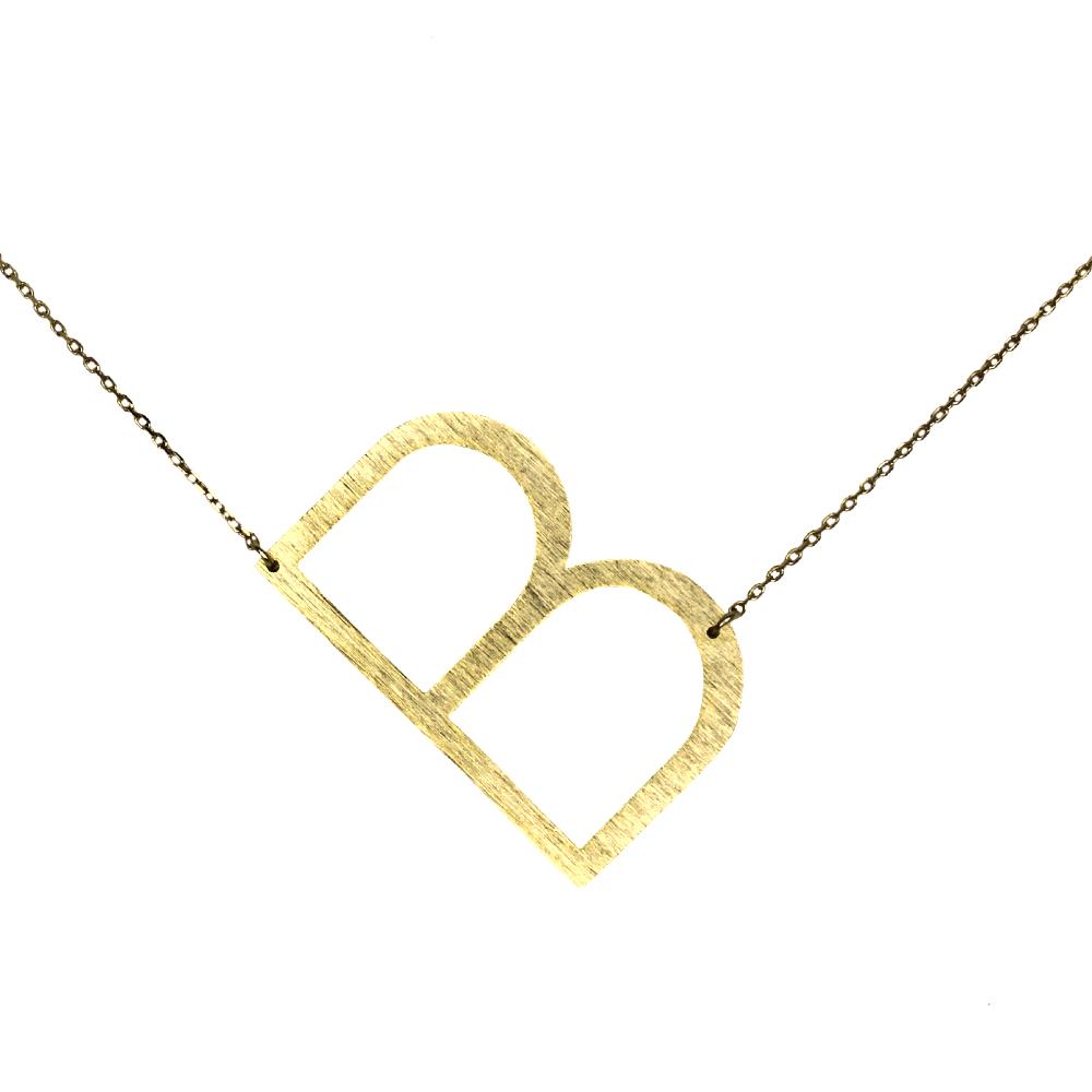 Gold initial necklace for women, Letter B necklace, initial pendant, personalized necklaces from Online Jewelry Boutique Ellison + Young