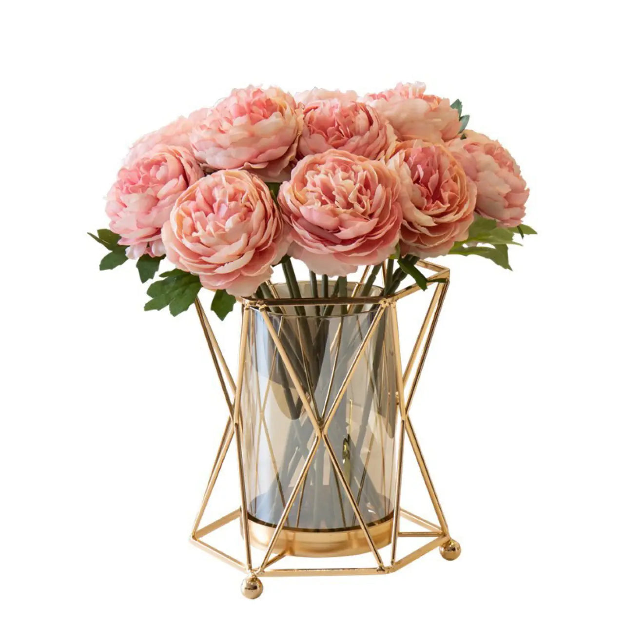 Luxury Floral Arrangement Glass Vase Decor