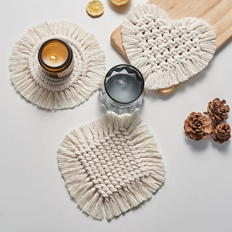 Bohemian Woven Coaster - Stylish Home Kitchen Decor