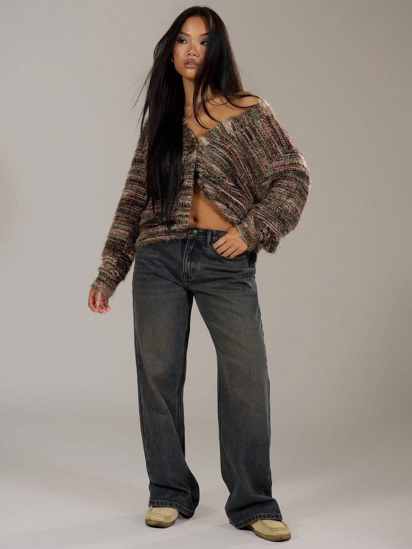 Long Sleeved Knitted Sweater For Women